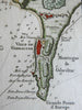 Rock of Gibraltar Spain British Fortifications city plan bay 1760 Bellin map