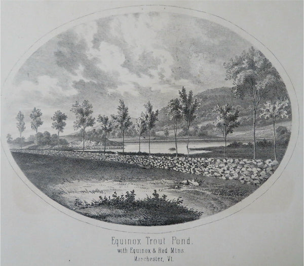 Equinox Trout Pond Manchester Vermont Red Mountains 1861 H.F. Walling print
