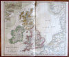 British Isles Ireland U.K. England Scotland 1860 Stulpnagel scarce old map