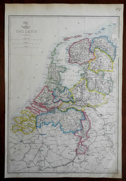 Holland Netherlands Low Countries Amsterdam Utrecht 1863 Lowry engraved map