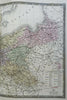 Kingdom of Prussia Posen Silesia c. 1830's Brue large detailed map hand color