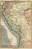 South America Peru Andes 1780 Bonne map lovely hand color