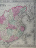 China Qing Empire Canton Taiwan Hong Kong 1863 Johnson & Ward map Scarce Issue