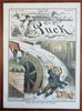 American Political Cartoons Opper Art 1880's Puck Lot x 10 scarce color prints
