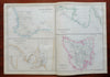 Australia Regions North South West Australia Tasmania 1860 Bartholomew map