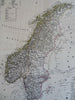 Sweden & Norway Stockholm Oslo Baltic Sea c. 1848 Flemming detailed large map