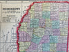 Mississippi State Map Railroads 1856 Morse Cerographic miniature map
