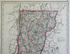 Vermont state map Montpelier Burlington 1876-9 O.W. Gray color fine large map