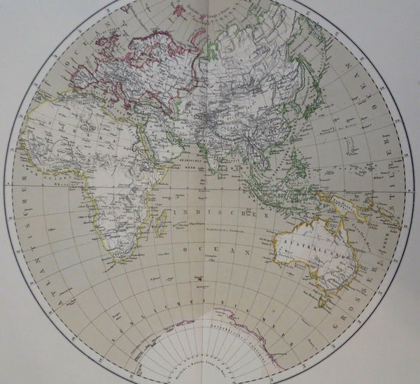 Eastern Hemisphere Africa Europe Asia Oceania 1885 Flemming detailed map