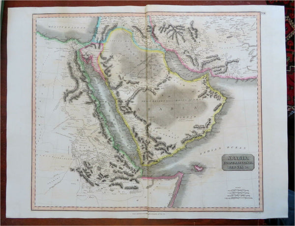 Arabian Peninsula Red Sea Mecca Medina Ottoman Empire 1814 Thomson large map