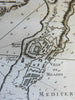 Milazzo Sicily Sicilia detailed city plan military forts 1760 Bellin map