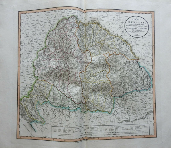 Hapsburg Hungary Transylvania Croatio Budapest Zagreb 1799 Cary folio map