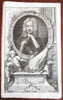 Charles Mordaunt Earl of Peterborough 1740 decorative large engraved portrait