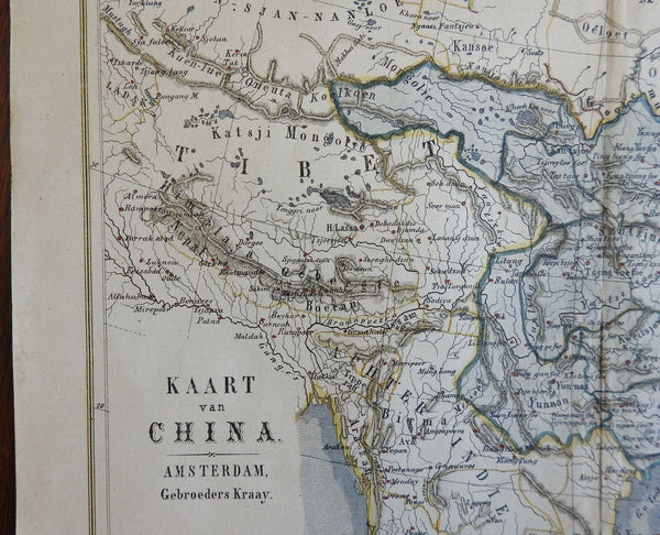 China Mongolia Nan-Hai Tibet Gele 1861 scarce Kraay Dutch map lovely hand color