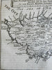 Belle Ile Brittany France Parish Divisions 1695 Moll engraved map