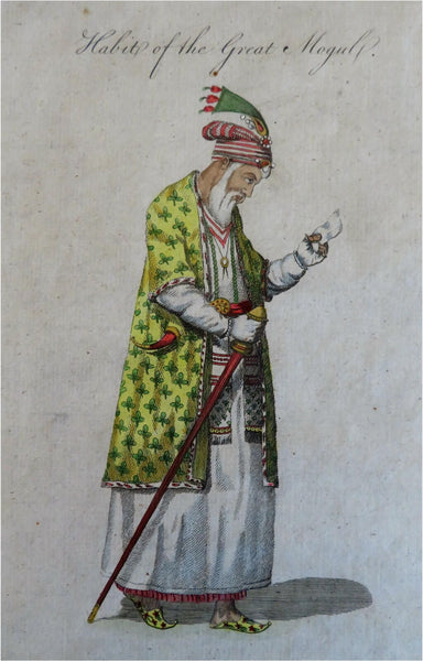 Mughal Emperor India Royal Fashion Mughal Empire 1779 ethnic view costume print