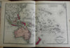 Australia 1890's New South Wales map Oceania Indian Ocean