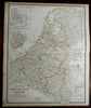 Low Countries Netherlands Belgium Holland w/ Brussels & Amsterdam plans 1854 map