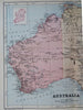 Australia continent by itself 1895 A.K. Johnston scarce color map