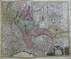 Duchy Milan Northern Italy Mantua Lakes c. 1740-50 Homann decorative folio map