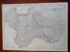 War Map Northern Italy Sardinia Piedmont Savoy Parma Modena c.1856-72 Weller map