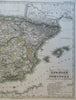 Spain & Portugal Madrid Barcelona Lisbon Seville 1855 Stulpnagel detailed map