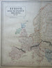 Europe in the 4th Century Roman Empire Huns 1855 Philip Historical map