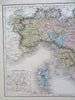 Northern Italy Piedmont Lombardy Tuscany Papal States Rome Venice 1853 Hall map