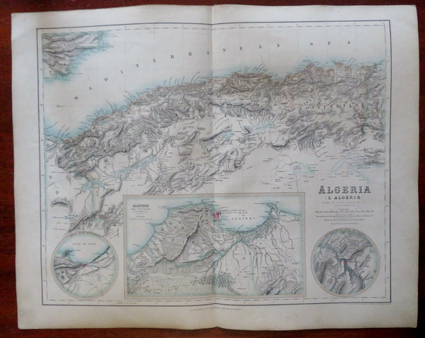 Algeria North Africa Oran Algiers Constantine c. 1855-60 nice Fullarton map