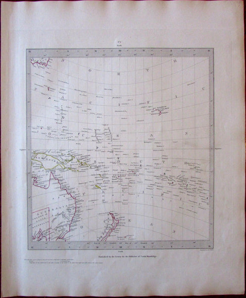 Oceania Australia New Zealand New Guinea c.18 SDUK detailed Walker map