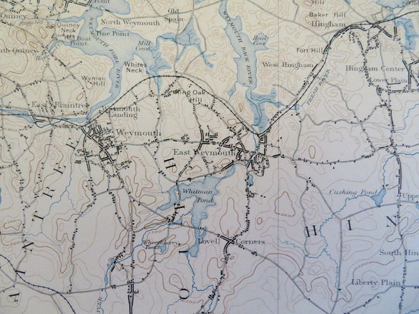 Abington Massachusetts Pembroke Scituate Old Colony Railroad 1898 topo chart