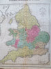 England and Wales United Kingdom London Cardiff 1821 Carey historical info map