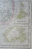 Kingdom of Denmark Faroe Islands Iceland 1876 Otterloo scarce large Dutch map