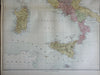 Italy Lombardy Tuscany Naples Rome Genoa Venice Florence 1876 A. & C. Black map