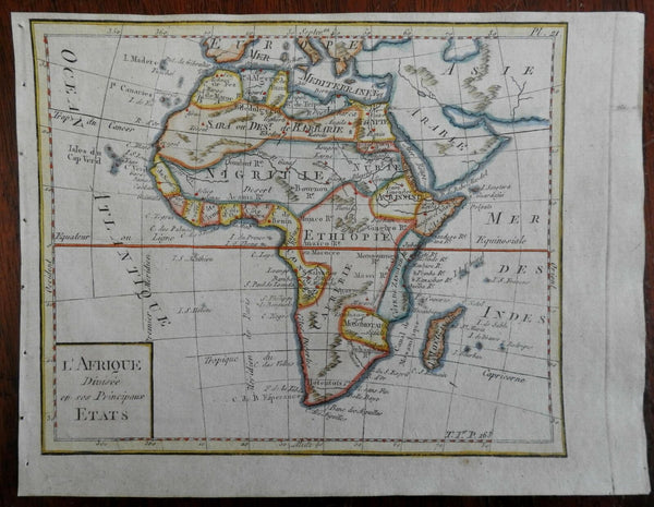 African Continent Mountains of Moon Sahara Desert Nile River c. 1790's map