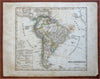 South America Brazil Peru La Plata Chile Bolivia 1843 Stieler engraved map