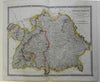 Southern Germany Bavaria Wurtemburg Baden Rhine 1850 Lizar detailed folio map