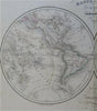 World Map in Double Hemispheres 1846 Delamarche engraved map