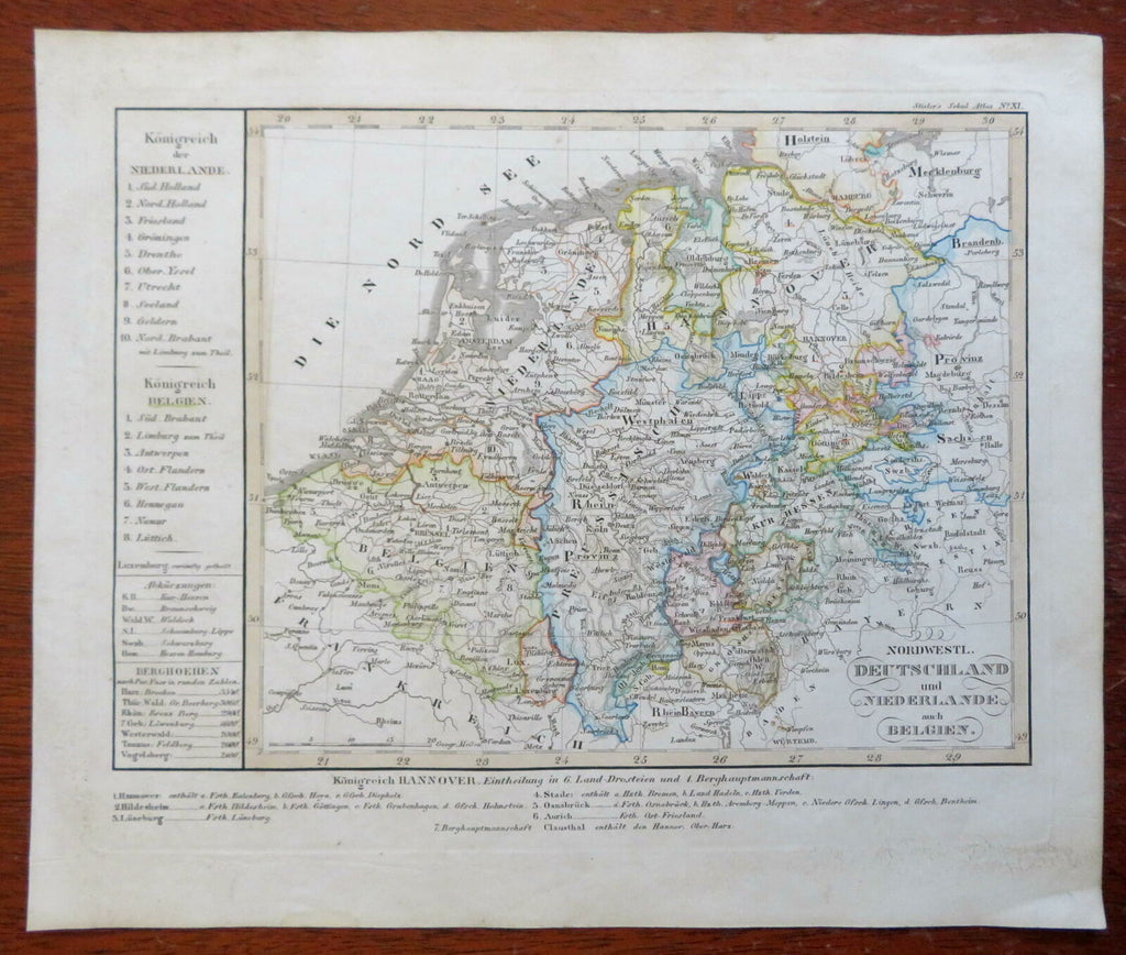 German Confederation Kingdom of Hanover Netherlands Belgium 1834 Stieler map