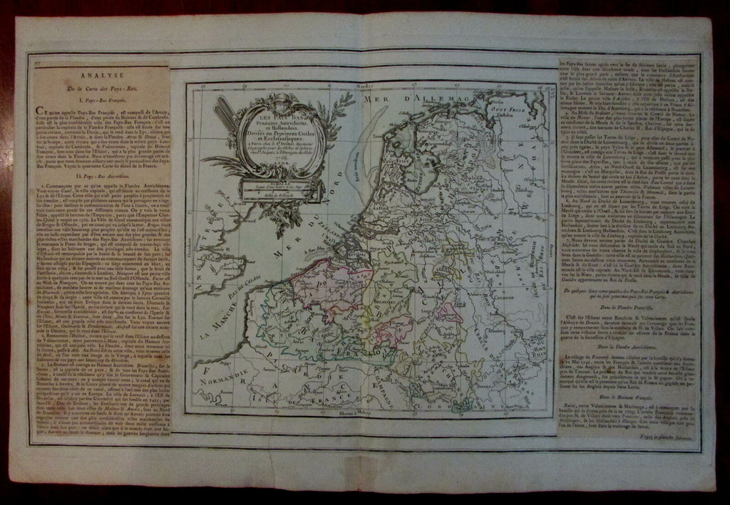 Netherlands Nederland Holland Pays Bas Low countries 1766 Desnos map