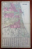 Chicago Illinois City Plan Lake Michigan c. 1882 Mitchell map