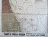 Chicago Harbor Coastal Survey Depth Charts c. 1910 detailed hand color map
