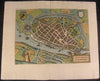 Sluis Netherlands City Plan 1582 Guicciardini antique map spectacular example