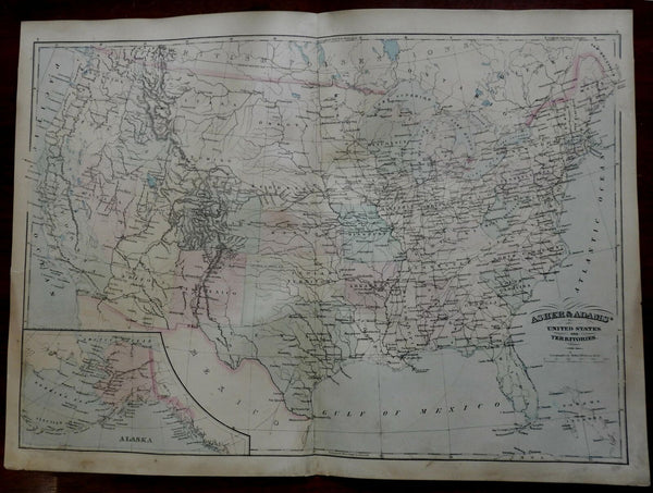 United States Alaska Great Lakes Rocky Mountains 1872 Asher & Adams folio map