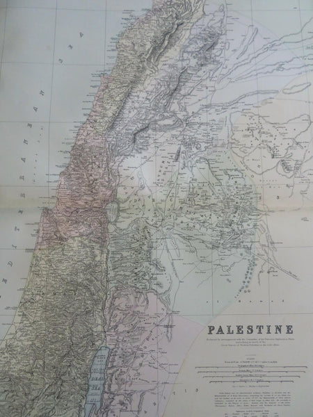 Holy Land Israel Palestine Jerusalem 1889-93 Bradley folio hand color detail map