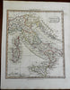 Italy Italian Peninsula Ancient World Roman Empire Etruria Sicily 1824 Tyrer map