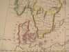 Sweden Norway Denmark Gulf  Finland 1796 antique M. Cary engraved hand color map