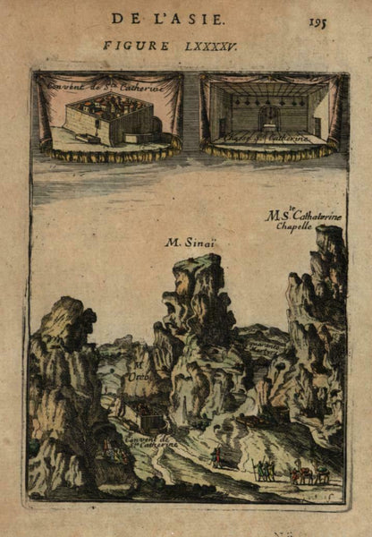 Mt. Sinai St. Catherine's Monastery Holy Land 1683 Mallet birds-eye view