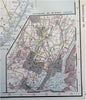 New Jersey Newark Jersey City Hoboken 1887-90 Cram scarce large detailed map