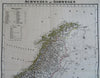 Sweden & Norway Stockholm Oslo Baltic Sea c. 1848 Flemming detailed large map